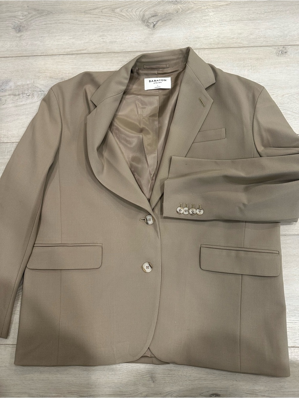 Aritzia Babaton Atelier Taupe Tailored Blazer Size 1